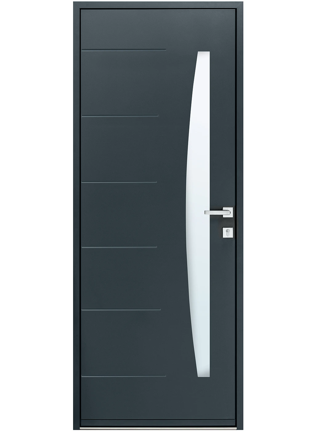 porte d'entrée acier Adélis avec motifs emboutis et style contemporain