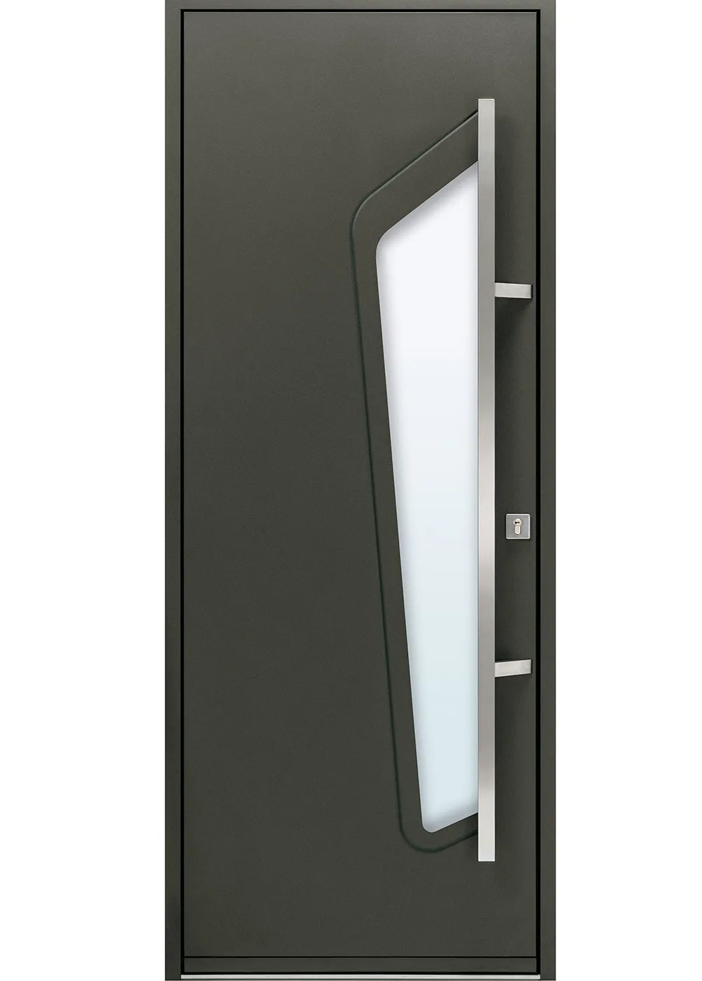 porte d'entrée acier Kyota avec vitrage design original et motifs emboutis