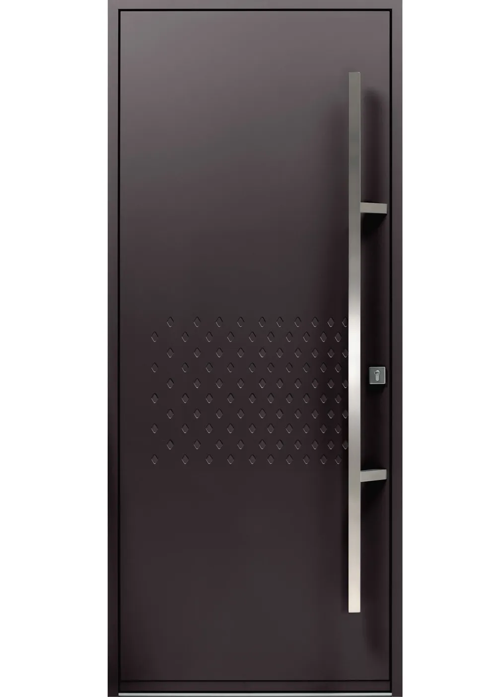 porte d'entrée acier Nuéline avec motifs emboutis et design contemporain