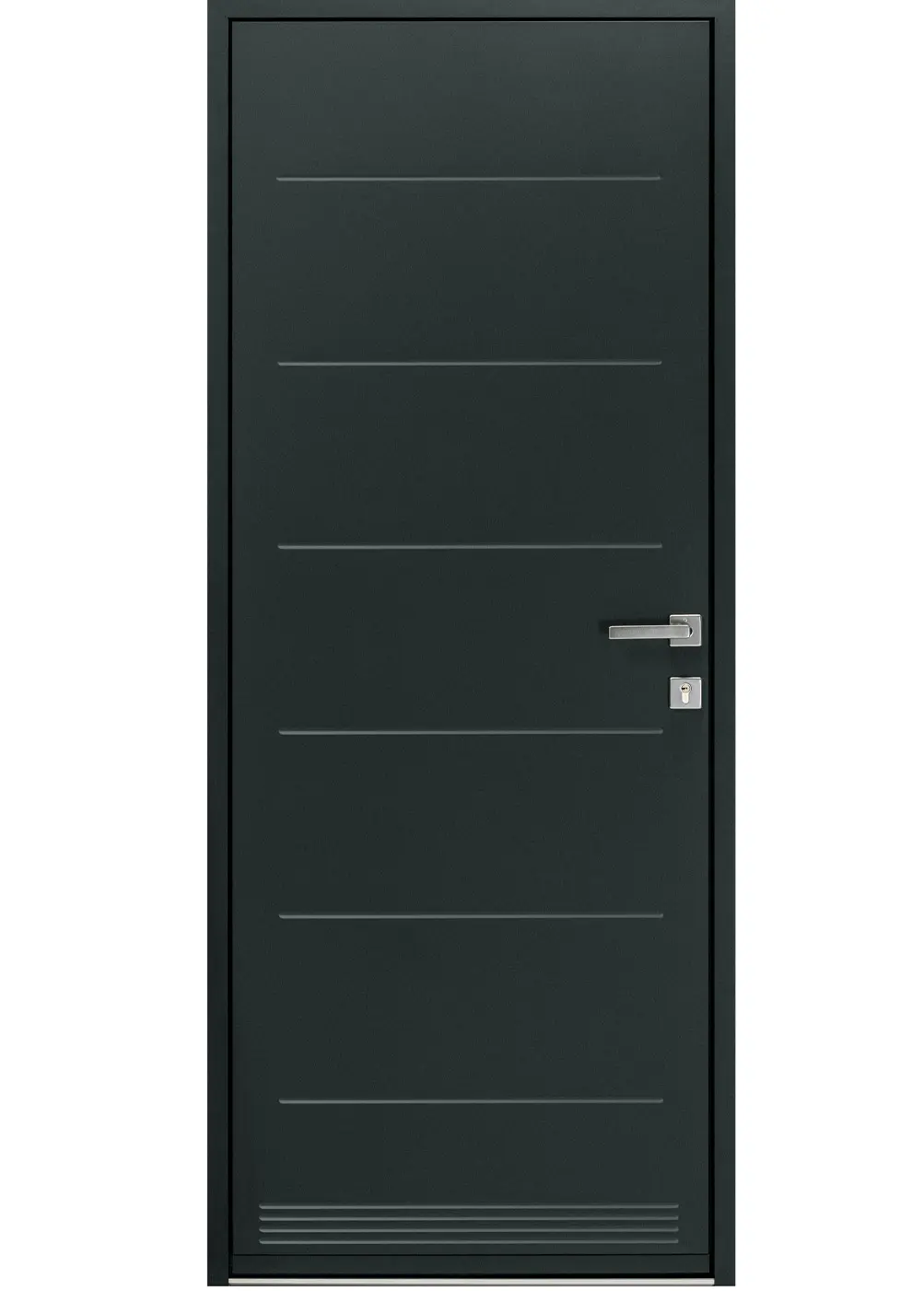 porte d'entrée acier Siréline avec motifs décoratifs emboutis design moderne
